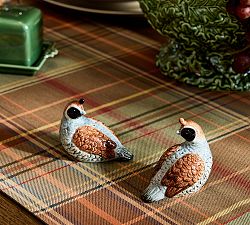 Fantastical Forest Stoneware Quail Salt &amp; Pepper Shakers - Set of 2