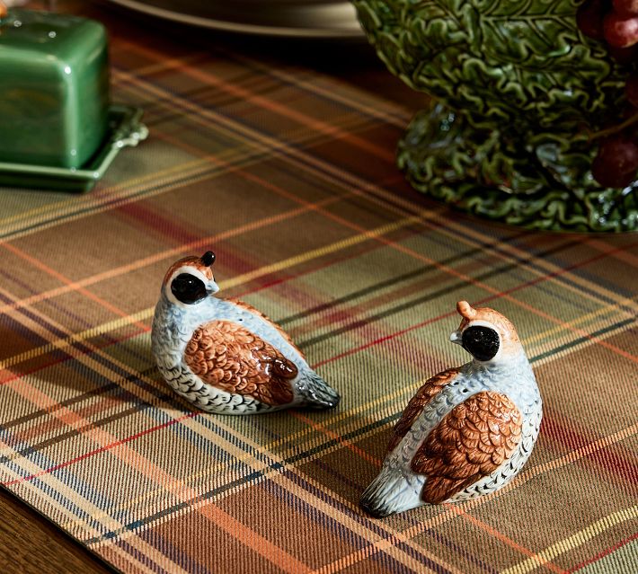 Fantastical Forest Stoneware Quail Salt & Pepper Shakers | Pottery
