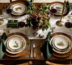 Fantastical Forest Turkey Embroidered Cotton/Linen Table Runner
