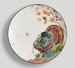 Fantastical Forest Turkey Stoneware Salad Plates - Set of 4