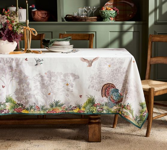 Fantastical Forest Turkey Cotton/Linen Tablecloth