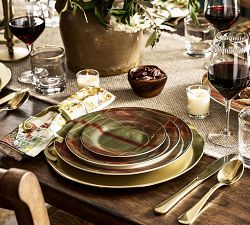 Woodrow Plaid Stoneware Salad Plates - Set of 4