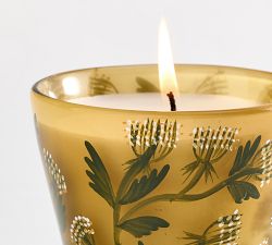 Yellow Floral Candle - Citrus Herb