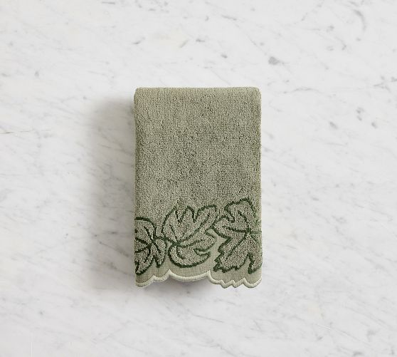 Embroidered Leaf Towel