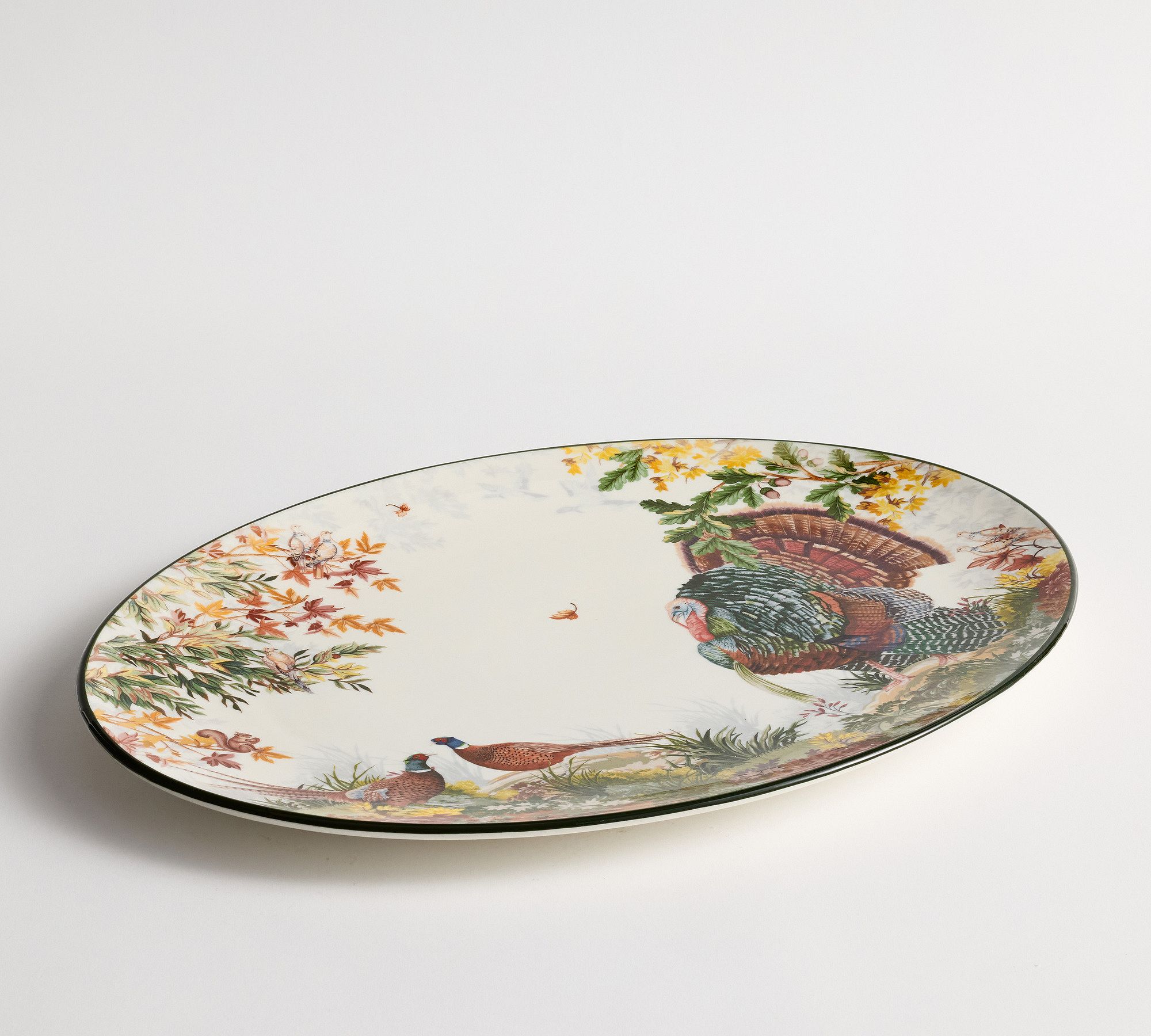 Fantastical Forest Stoneware Oval Turkey Platter