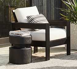 Darien Geometric Stone Accent Table (14")
