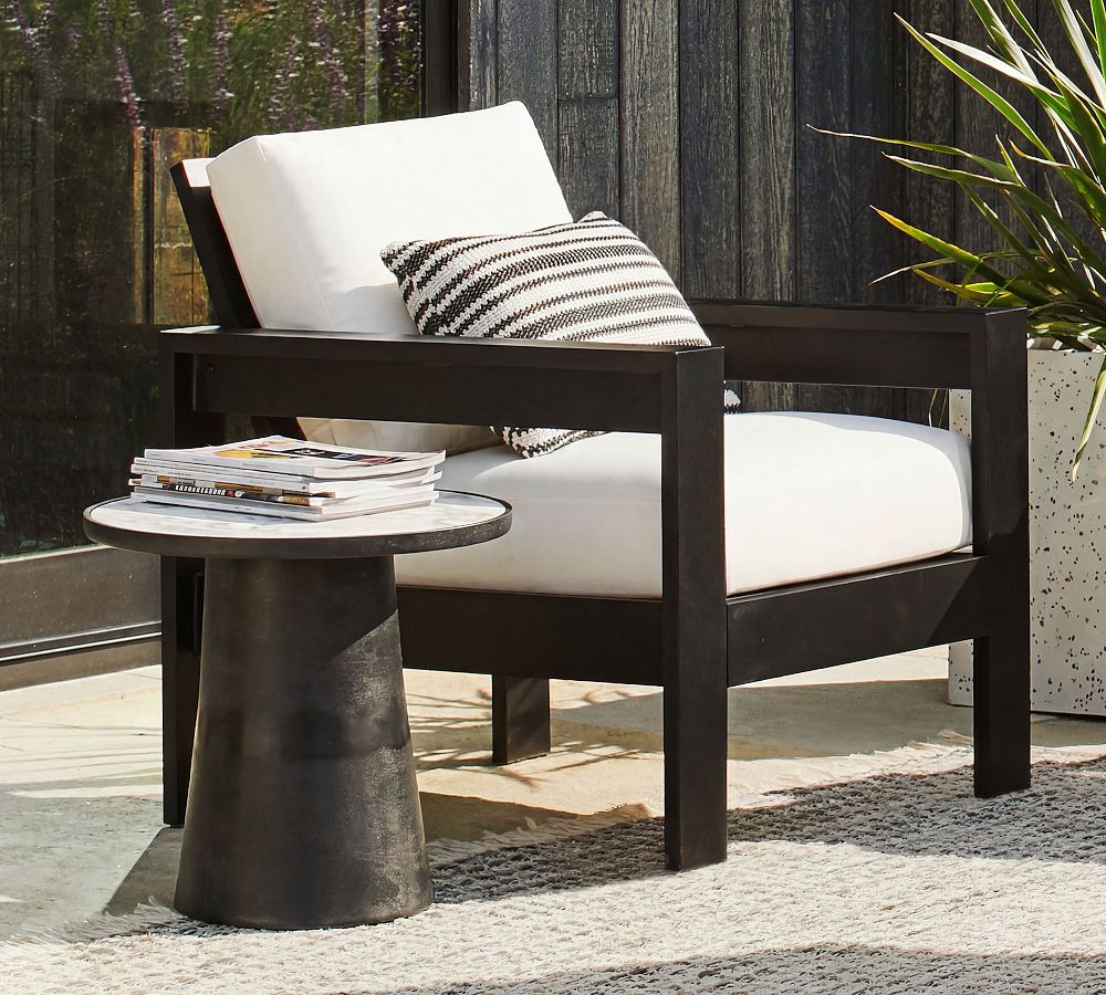 Darlyn Marble Round Outdoor End Table (22.5") by Pottery Barn