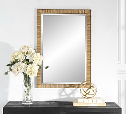 Berskire Faux Rattan Wall Mirror