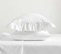 400-Thread-Count Ruffle Percale Pillowcases - Set of 2