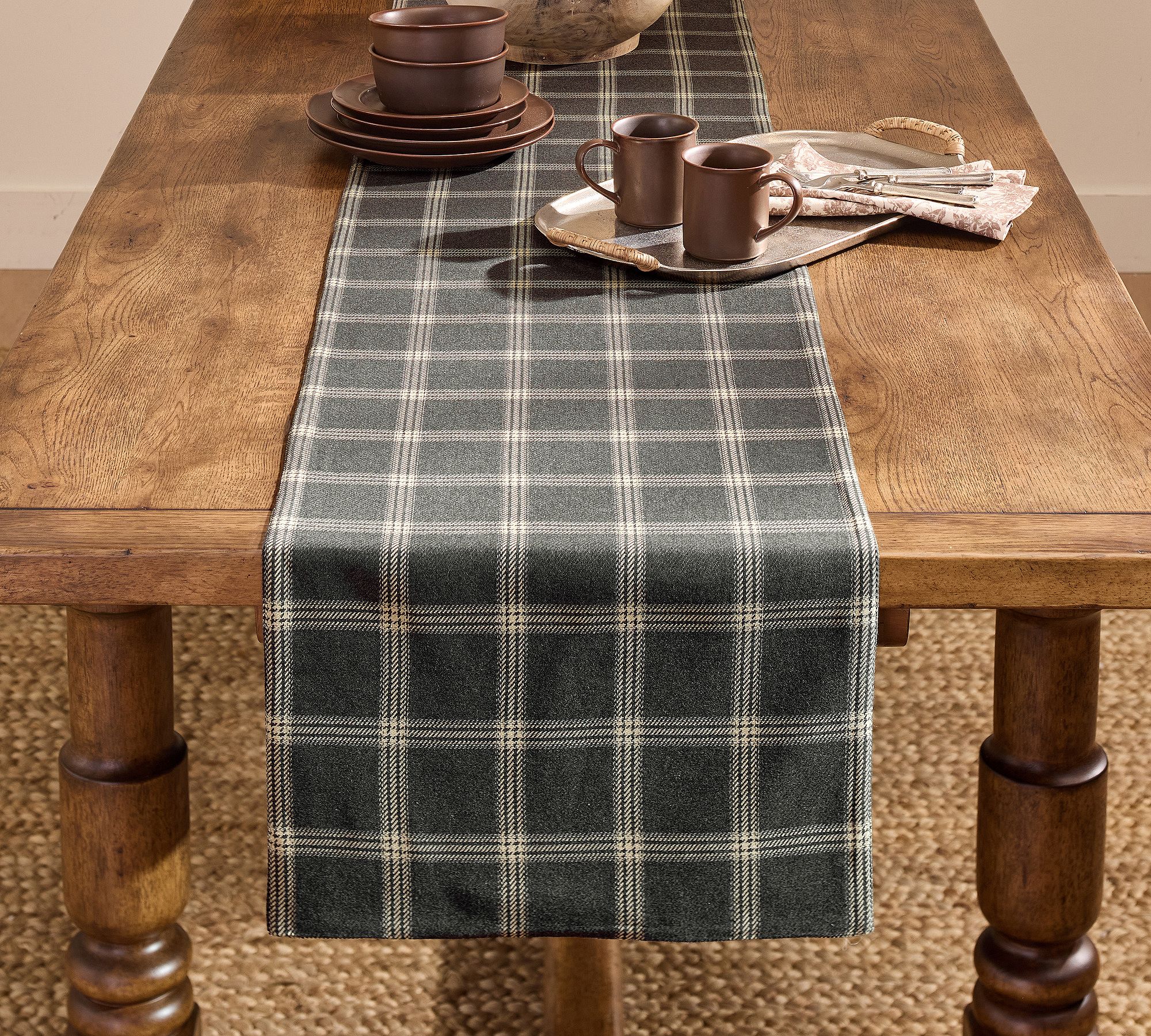 Rockford Plaid Cotton Table Runner