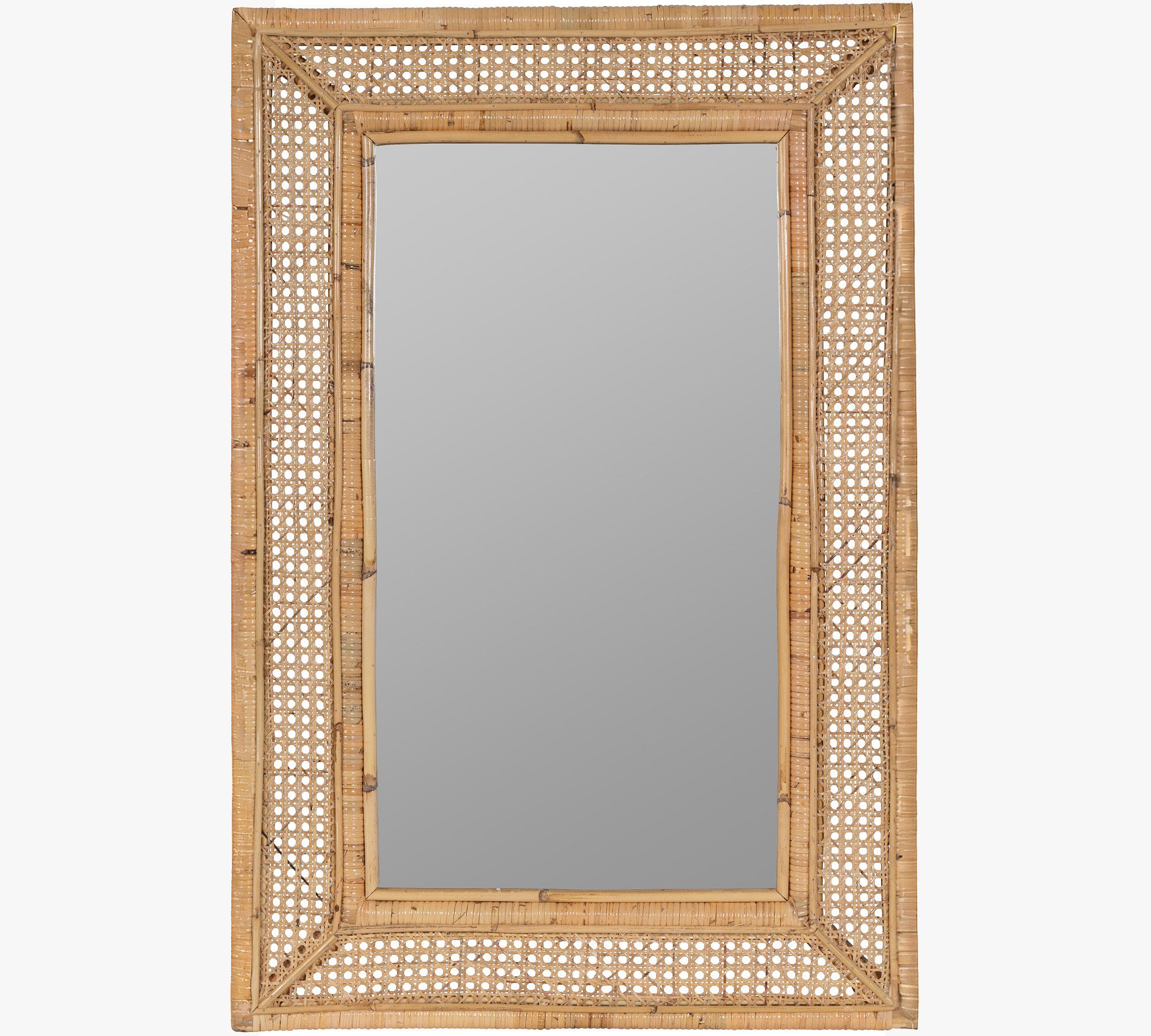 Ash Rattan Rectangular Wall Mirror