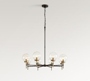 Pottery Barn ガラス/天井照明　① Camryn Glass Globe Round Chandelier (36