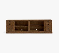 Aubrey Storage Shelf Console with File Cabinets (108'')