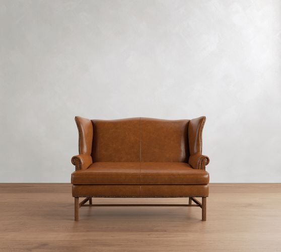 Thatcher Leather Settee (59") by Pottery Barn