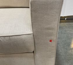 Open Box: Cameron Square Arm Loveseat Sofa (61"), 2X2 - Pebble, Sunbrella® Performance Slub Tweed