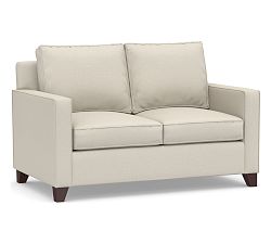 Open Box: Cameron Square Arm Loveseat Sofa (61"), 2X2 - Pebble, Sunbrella® Performance Slub Tweed