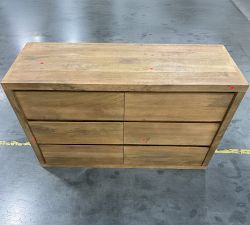 Open Box: Cayman 6-Drawer Dresser without Glass Top (52") - Heirloom Wheat