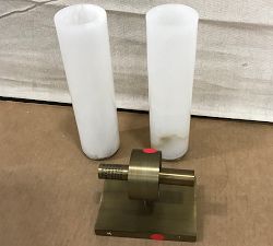 Open Box: Frances Alabaster Double Tube Sconce (22") - Tumbled Brass
