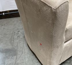 Open Box: Hyde Upholstered Swivel Armchair, Polyester Wrapped Cushions - Performance Suede Stone