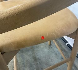 Open Box: Laguna Leather Counter Height Stool (24") - Keystone Sandstone, Seadrift Base