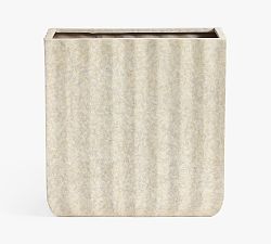 Open Box: Modern Fluted Square Planter, Tall Box (31"W x 31"H) - Rustic White