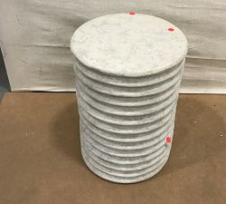 Open Box: Naples Round Outdoor Accent Table (13") - Light Gray