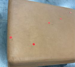 Open Box: Turner Leather Grand Ottoman (35") - Mason Pebble Caramel, Dark Walnut