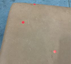 Open Box: Turner Leather Grand Ottoman (35") - Mason Pebble Caramel, Dark Walnut