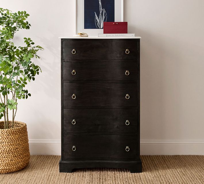 tall dresser drawers for sale Rosedale 6 Drawer Ebony Oak Veneer entryway and other scenes Four Hands - Belmont 8