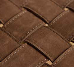Skylar Woven Leather Accent Stool