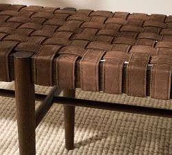 Skylar Woven Leather Bench