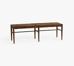 Skylar Woven Leather Bench