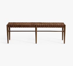 Skylar Woven Leather Bench