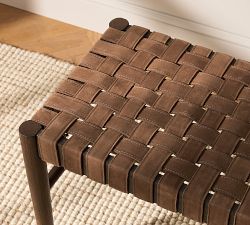 Skylar Woven Leather Bench