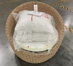 Open Box: Huntington All-Weather Wicker Papasan Swivel Outdoor Chair with Cushion - Natural Finish, Natural Cover