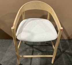 Open Box: Laguna Upholstered Counter Height Stool (24") - Performance Boucle Oatmeal, Seadrift Base