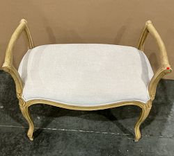 Open Box: LoveShackFancy Laurie Stool - Performance Plush Chenille Dusty Blush, Seadrift base