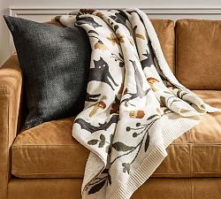 Whimsical Cat Jacquard Throw