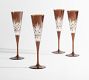 Antique Cut Glass Champagne Flutes - Set of 4