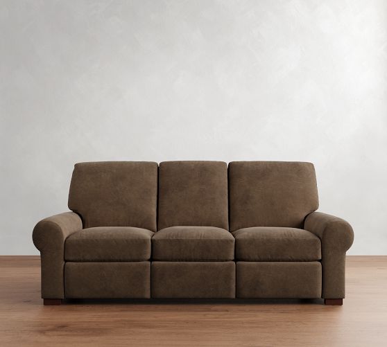 Turner Roll Arm Leather Power Sofa (88") by Pottery Barn