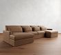 Westwood Slim Arm Deep Seat Leather Double Chaise Sectional (167"&ndash;180")