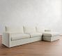Westwood Slim Arm Slipcovered Chaise Sectional (131"&ndash;146")
