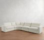 Westwood Square Arm Slipcovered 4-Piece Curved Wedge Sectional (151")