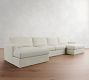 Westwood Square Arm Slipcovered Double Chaise Sectional (174"&ndash;186")