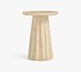 Siena Faux Travertine Round Outdoor Accent Table (14")