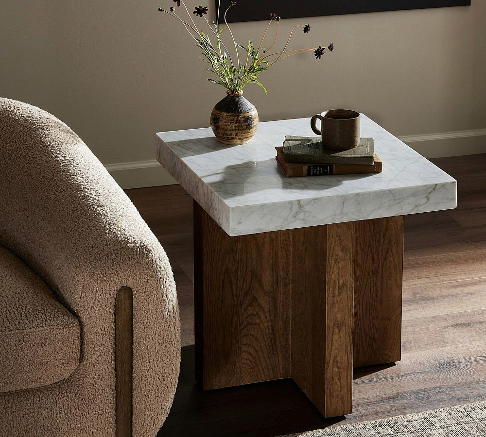 Darnell Marble Square End Table (22") by Pottery Barn