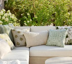 Bouquet Embroidered Outdoor Pillow