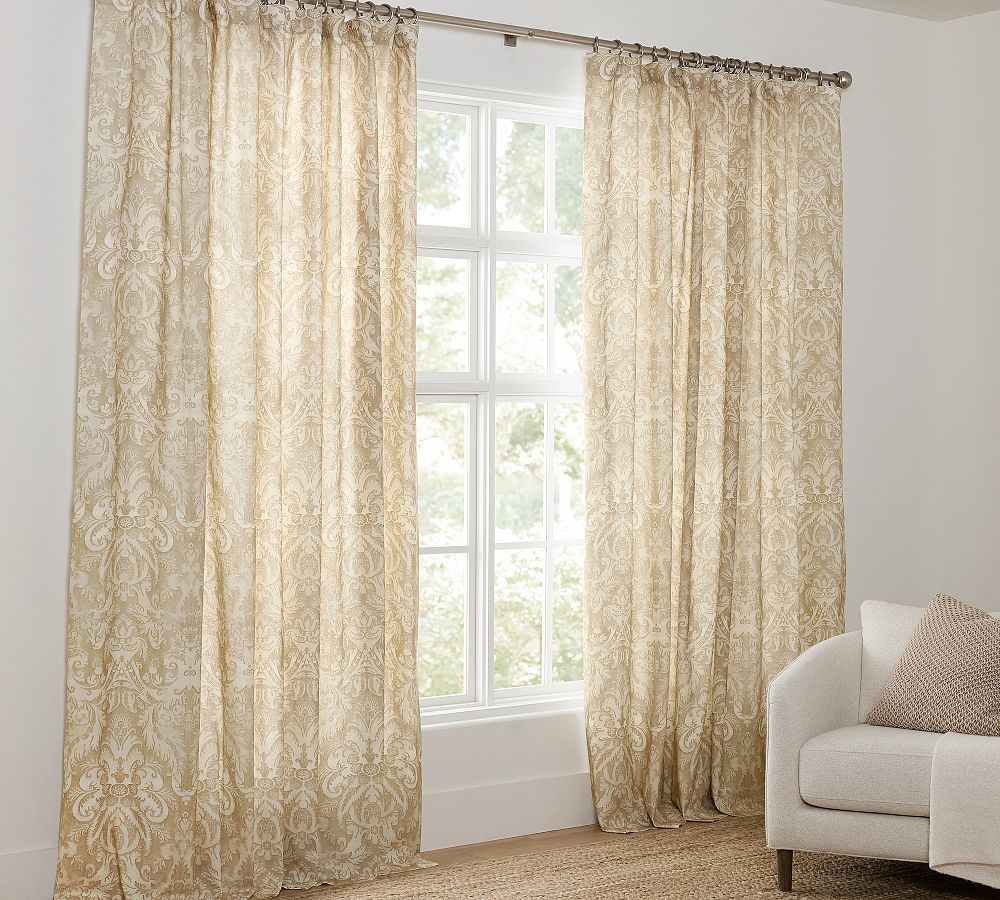 Stella Damask Print Curtain by Pottery Barn