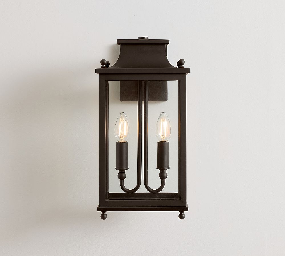 Belvedere Metal Outdoor Double Sconce (16") by Pottery Barn