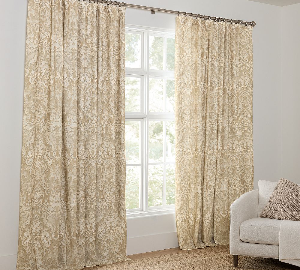 Stella Damask Print Blackout Curtain by Pottery Barn